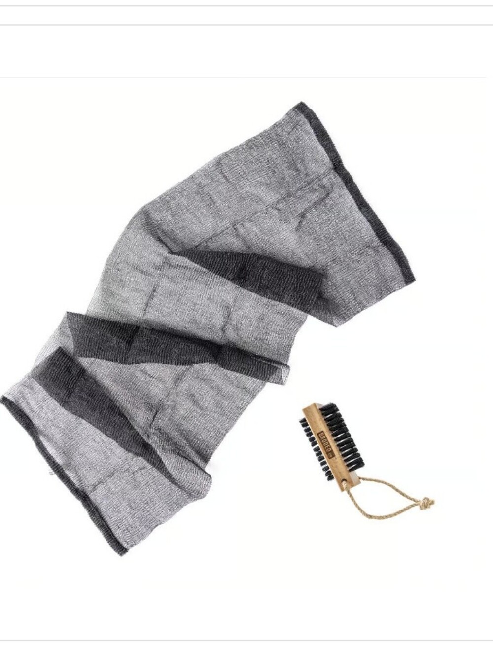 Brodeo Drive Shower Beer Scrub Kit NWT Exfoliating Towel & Wood Body Nail Brush - Picture 5 of 6